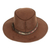 sombrero de cuero - Sombrero de cuero de caoba hecho a mano de México