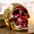 Ceramic skull, 'Aztec God of Death' - Aztec Death God Ceramic Skull Sculpture Handmade in Mexico (image 2) thumbail