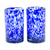 Recycled blown juice glasses, 'Vibrant Cobalt' (pair) - 2 Hand-blown Blue Juice Glasses Crafted with Recycled Glass (image 2b) thumbail