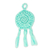Crocheted charm, 'Aquamarine Medallion' - Aquamarine Crocheted Charm with Tassels Made in Mexico