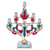 Tin candelabra, 'Prosperity Tree' - Embossed Tin Christmas Candelabra in Colorful Palette (image 2a) thumbail