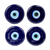 Tiradores de cerámica, (juego de 4) - Juego de 4 perillas azules de cerámica hecho a mano de México