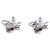 Sterling silver button earrings, 'Openwork Bee' - Sterling Silver Bee Button Earrings Crafted in Mexico