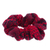 Goma para el pelo de algodón - Scrunchie rojo de algodón tejido a mano con estampado geométrico