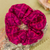 Goma para el pelo de algodón - Scrunchie de algodón estampado geométrico en tono Boysenberry