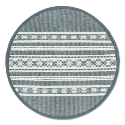 Cotton tortilla holder, 'Warmer in Stone' - Mexican Made Tortilla Warmer with Handloomed Cotton Fabric