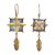 Gold-plated dangle earrings, 'Golden Mandalas' - Gold-Plated Brass Mandala Dangle Earrings with Feathers