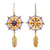 Gold-plated dangle earrings, 'Feather Mandala' - Gold-Plated Brass Mandala Dangle Earrings with Feathers