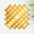 Handgewebte Wandkunst - Handgewebte goldene Wandkunst aus Kiefernholz mit geometrischen Motiven
