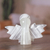 Onyx sculpture, 'Precious Heaven' - Onyx Sculpture of Angel Handcrafted in Mexico (image 2) thumbail