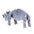 Recycled scrap metal statuette, 'Wild Strength' - Handcrafted Recycled Scrap Metal Rhino Statuette