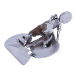 Recycled scrap metal statuette, 'Ecological Morning' - Handcrafted Recycled Scrap Metal Statuette of Man Biking