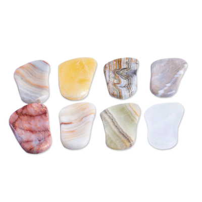 Stress-relieving stones, 'Gentle Caress' (set of 2) - Mexican Set of 2 Reclaimed Marble Stress-Relieving Stones