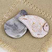 Stress-relieving stones, 'Heavenly Connection' (set of 2) - Set of 2 Ying and Yang Marble Stress-Relieving Stones