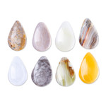 Stress-relieving stones, 'Paradise Drops' (set of 2) - Set of 2 Drop-Shaped Marble Stress-Relieving Stones