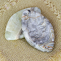 Stress-relieving stones, 'Heaven Leaves' (set of 2)