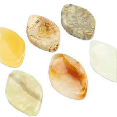 Piedras antiestrés (juego de 2) - Juego de 2 piedras antiestrés de mármol frondoso hecho a mano