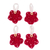 Gehäkelte Ornamente, (4er-Set) - Set aus 4 roten gehäkelten Ornamenten mit Kunststoffknöpfen