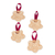 Gehäkelte Ornamente, (4er-Set) - Set mit 4 beigefarbenen gehäkelten Ornamenten mit Kunststoffknöpfen