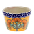 Ceramic flower pot, 'Talavera Petals' - Handcrafted Talavera Ceramic Flower Pot in Yellow