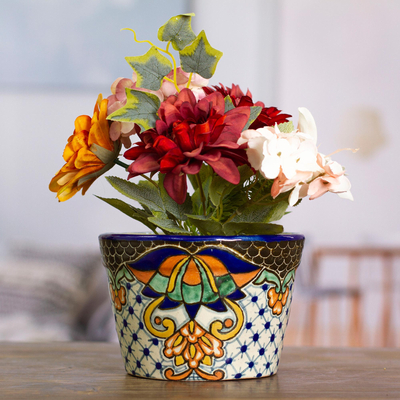 Ceramic flower pot, Talavera Splendor