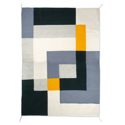 Handloomed Zapotec Wool Rug with Modern Design (6.5x10)