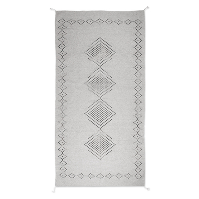 Handloomed Zapotec Wool Rug with Geometric Motifs (6.5x10)