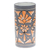 Keramikvase - Handgefertigte florale Keramikvase in Grau und Orange
