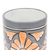 Ceramic vase, 'Grey Salon' - Handcrafted Floral Ceramic Vase in Grey and Orange