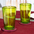 Handblown glass tumblers, 'Refreshing Forest' (set of 6) - Set of 6 Handblown Recycled Glass Tumblers in Green thumbail