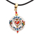 Gold-accented howlite pendant necklace, 'Affection Wreath' - Howlite Pendant Necklace with Hand-Painted Details (image 2a) thumbail