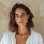 Gold-accented howlite pendant necklace, 'Affection Wreath' - Howlite Pendant Necklace with Hand-Painted Details