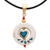 Gold-accented howlite pendant necklace, 'Affection Wreath' - Howlite Pendant Necklace with Hand-Painted Details (image 2b) thumbail