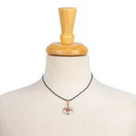 Gold-accented howlite pendant necklace, 'Affection Wreath' - Howlite Pendant Necklace with Hand-Painted Details