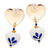 Gold-plated howlite dangle earrings, 'Floral Intuition' - 14k Gold-Plated Dangle Earrings with Hand-Painted Flowers