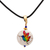 Gold-accented howlite pendant necklace, 'Feathered Rainbow' - 14k Gold-Accented Pendant Necklace with Hand-Painted Bird