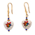 Gold-plated howlite dangle earrings, 'Fluttering Joy' - 14k Gold-Plated Howlite Dangle Earrings with Rainbow Birds