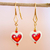Gold-plated howlite dangle earrings, 'Creative Love' - 14k Gold-Plated Dangle Earrings with Heart-Shaped Howlite
