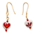 Gold-plated howlite dangle earrings, 'Creative Love' - 14k Gold-Plated Dangle Earrings with Heart-Shaped Howlite