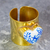 Gold-plated papier mache wrap ring, 'Blue Affection' - 14k Gold-Plated Wrap Ring with Blue Papier Mache Heart thumbail