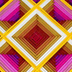 Handwoven wall art, 'Pink Divinity' - Pine Wood Handwoven Pink Wall Art with Geometric Motifs