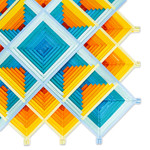 Handwoven wall art, 'Marigold Divinity' - Pine Wood Handwoven Marigold Wall Art with Geometric Motifs