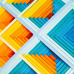 Handwoven wall art, 'Marigold Divinity' - Pine Wood Handwoven Marigold Wall Art with Geometric Motifs