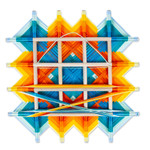 Handwoven wall art, 'Marigold Divinity' - Pine Wood Handwoven Marigold Wall Art with Geometric Motifs