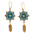 Gold-plated dangle earrings, 'Oneiric Plumage' - 18k Gold-Plated Dangle Earrings with Handwoven Design
