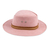 Leather hat, 'Classic Look in Pink' - Handcrafted Pink Leather Hat with Polyester Hatband
