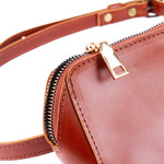 Leather fanny pack, 'Redwood Convenience' - Redwood Leather Fanny Pack with Zipper Closure