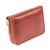 Leather coin purse, 'Chic Richness' - Brown Leather Coin Purse with Zipper Closure