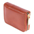 Leather coin purse, 'Chic Richness' - Brown Leather Coin Purse with Zipper Closure