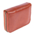 Leather coin purse, 'Chic Richness' - Brown Leather Coin Purse with Zipper Closure